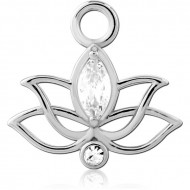 STERLING SILVER 925 JEWELED SLIDING CHARM FOR HINGED SEGMENT RING