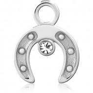 STERLING SILVER 925 JEWELED SLIDING CHARM FOR HINGED SEGMENT RING