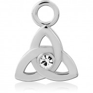STERLING SILVER 925 JEWELED SLIDING CHARM FOR HINGED SEGMENT RING