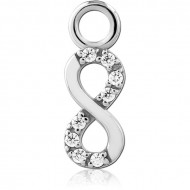 STERLING SILVER 925 JEWELED SLIDING CHARM FOR HINGED SEGMENT RING