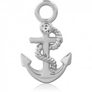 STERLING SILVER 925 JEWELED SLIDING CHARM FOR HINGED SEGMENT RING