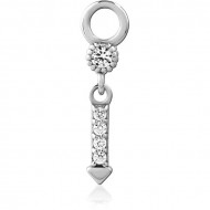 STERLING SILVER 925 JEWELED SLIDING CHARM FOR HINGED SEGMENT RING