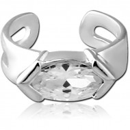 STERLING SILVER 925 JEWELLED EAR CUFF - RHOMBUS PIERCING