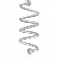 SURGICAL STEEL 4 TWIST SPIRAL WITH 3MM BALLS PIERCING