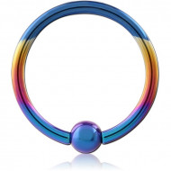 ANODISED TITANIUM ANNEALED BALL CLOSURE RING