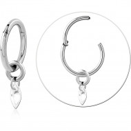TITANIUM HINGED SEGMENT RING WITH TITANIUM SLIDING JEWELED CHARM PIERCING