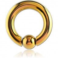 ANODISED TITANIUM BALL CLOSURE RING WITH POP OUT BALL