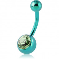 TITANIUM SWAROVSKI CRYSTAL JEWELLED NAVEL BANANA