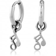 TITANIUM HOOP EARRING WITH SLIDING CHARM