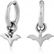 TITANIUM HOOP EARRING WITH SLIDING CHARM