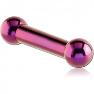 ANODISED TITANIUM INTERNALLY THREADED BARBELL PIERCING