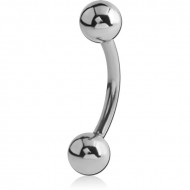 TITANIUM INTERNALLY THREADED CURVED BARBELL PIERCING