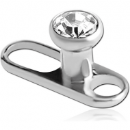 TITANIUM INTERNALLY THREADED DERMAL ANCHOR WITH JEWELLED DISC PIERCING