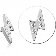 TITANIUM MICRO JEWELED ATTACHMENT FOR 1.2MM INTERNALLY THREADED PINS PIERCING