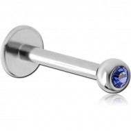 TITANIUM SWAROVSKI CRYSTAL JEWELLED MICRO LABRET PIERCING