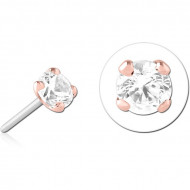 14K ROSE GOLD JEWELED ATTACHMENT TITANIUM THREADLESS PIN PIERCING