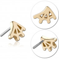 14K GOLD ATTACHMENT TITANIUM THREADLESS PIN
