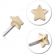 14K GOLD ATTACHMENT TITANIUM THREADLESS PIN