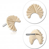 14K YELLOW GOLD FAN CRESCENT THREADLESS TOP ATTACHMENT WITH TITANIUM PIN