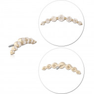 14K YELLOW GOLD TOP WITH TITANIUM THREADLESS PIN GRADUATED SEVEN ROUND GEM CURVE