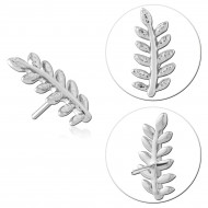 14K WHITE GOLD ATTACHMENT TITANIUM THREADLESS PIN