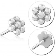 14K WHITE GOLD SOLID ATTACHMENT 1.0 AND 1.2 MM BEAD TITANIUM THREADLESS PIN