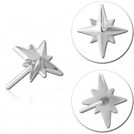 14K WHITE GOLD THREADLESS TOP STARBURST