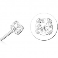 14K WHITE GOLD JEWELED ATTACHMENT TITANIUM THREADLESS PIN