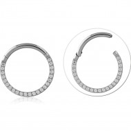 TITANIUM JEWELED HINGED SEGMENT HOOP PIERCING