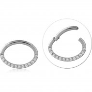 TITANIUM JEWELED OVAL SHAPE HINGED SEGMENT RINGS PIERCING
