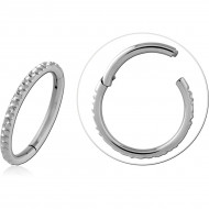 TITANIUM BUMPED CUT FACE HINGED SEGMENT RING PIERCING