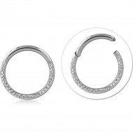 TITANIUM BUMPED CUT FACE HINGED SEGMENT RING PIERCING