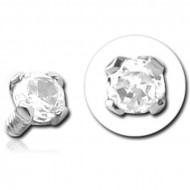14K WHITE GOLD DIAMOND JEWELED BALL FOR 1.6MM INTERNALLY THREADED PINS PIERCING
