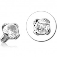 14K WHITE GOLD DIAMOND JEWELED BALL FOR 1.2MM INTERNALLY THREADED PINS PIERCING