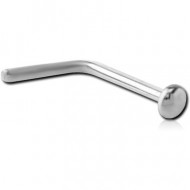 18K WITHE GOLD DISC 90 DEGREE NOSE STUD