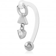 BIOFLEX VERTICAL HOOD BANANAS WITH SURGICAL STEEL CHARMS PIERCING