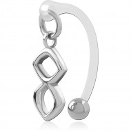 BIOFLEX VERTICAL HOOD BANANAS WITH SURGICAL STEEL CHARMS PIERCING