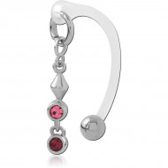 BIOFLEX VERTICAL HOOD BANANAS WITH SURGICAL STEEL CHARMS PIERCING
