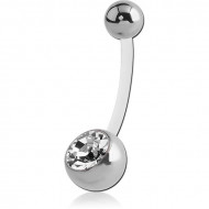 BIOFLEX jewelled NAVEL BANANA WITH SURGICAL STEEL BALL PIERCING