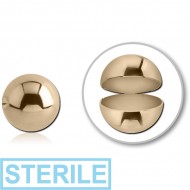 STERILE 14K GOLD HOLLOW BALL FOR BALL CLOSURE RING