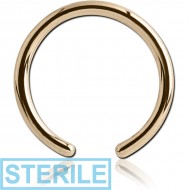 STERILE 14K GOLD BALL CLOSURE RING PIN PIERCING