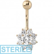 STERILE 14K JEWELLED BANANA WITH HOLLOW TOP BALL