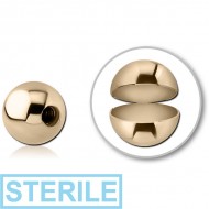 STERILE 14K GOLD HOLLOW BALL PIERCING