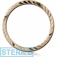 STERILE 14K GOLD SEAMLESS RING WITH DIAMOND CUTTING
