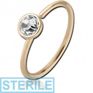 STERILE 14K GOLD SEAMLESS RING BEZEL SET