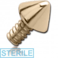 STERILE 14K GOLD CONE FOR 1.2MM INTERNALLY THREADED PINS