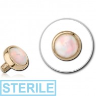 STERILE 14K GOLD SYNTHETIC OPAL JEWELLED DISC FOR 1.2MM INTERNALLY THREADED PINS