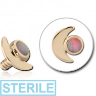STERILE 14K GOLD JEWELLED ATTACHMENT FOR 1.2MM INTERNALLY THREADED PINS - CRESCENT