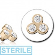 STERILE 14K GOLD JEWELLED ATTACHMENT FOR 1.2MM INTERNALLY THREADED PINS
