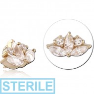 STERILE 14K GOLD JEWELLED ATTACHMENT FOR 1.2MM INTERNALLY THREADED PINS